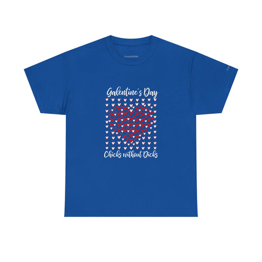 Galentine's Day Ladies Only Red White Heart Mosaic Anti-Valentine Tee
