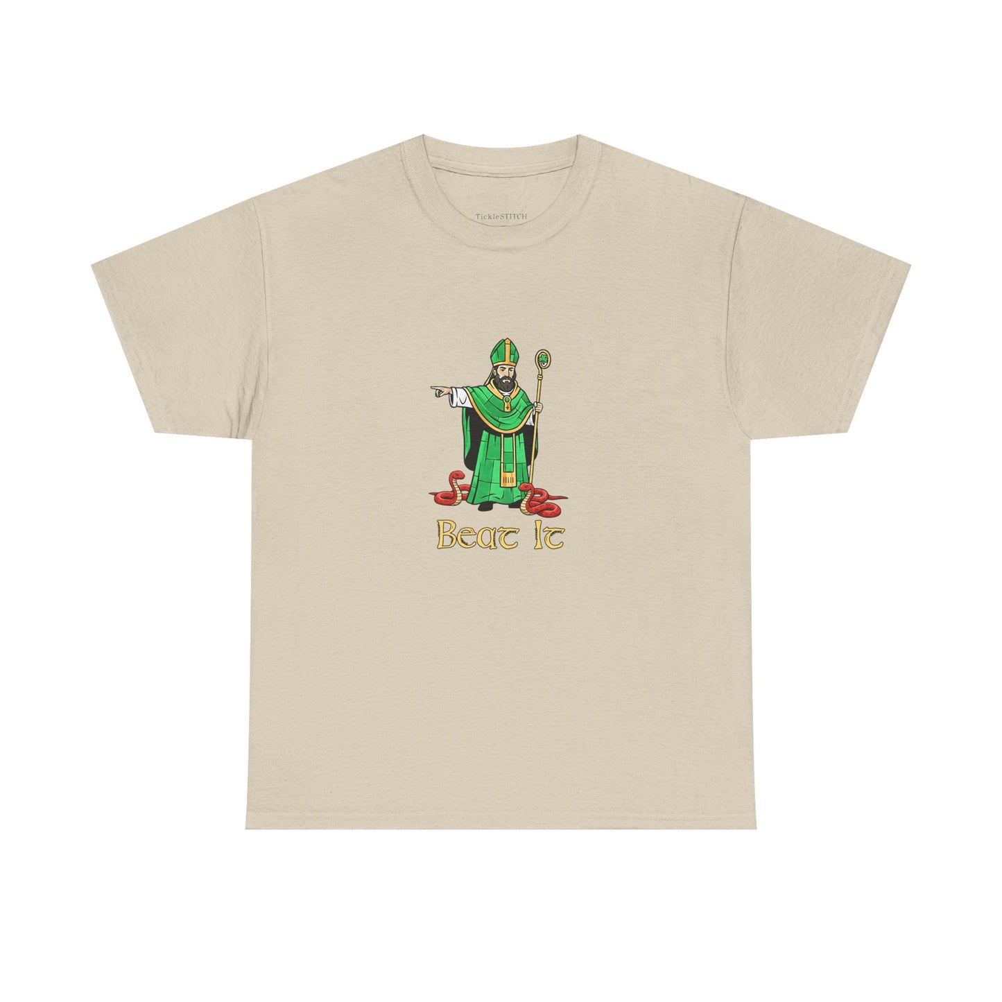 St. Patrick Snake Banisher Hand-Drawn Colored Pencil Irish Tee
