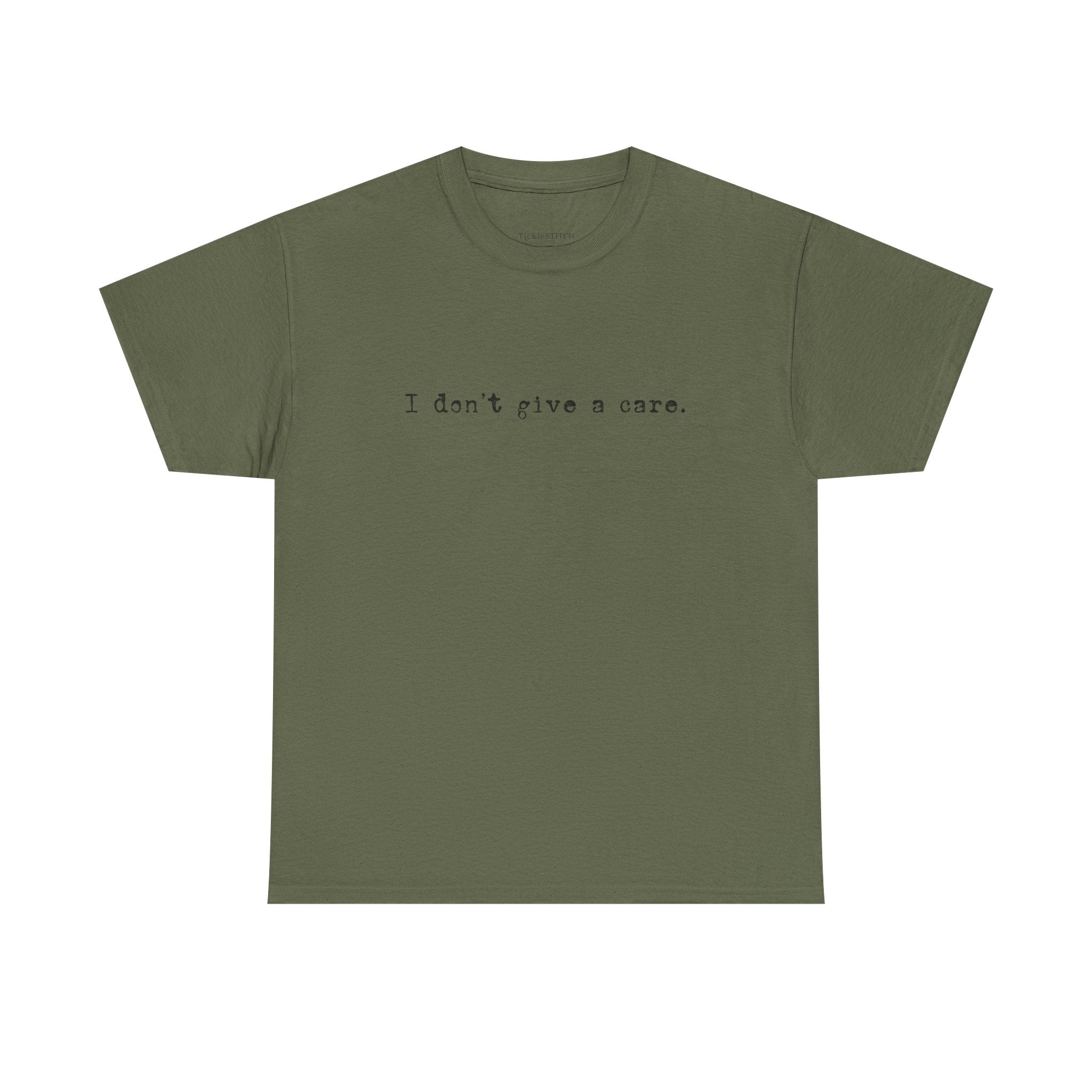 "I Don't Give A Care" SFW Teen Angst T-Shirt for Middle School