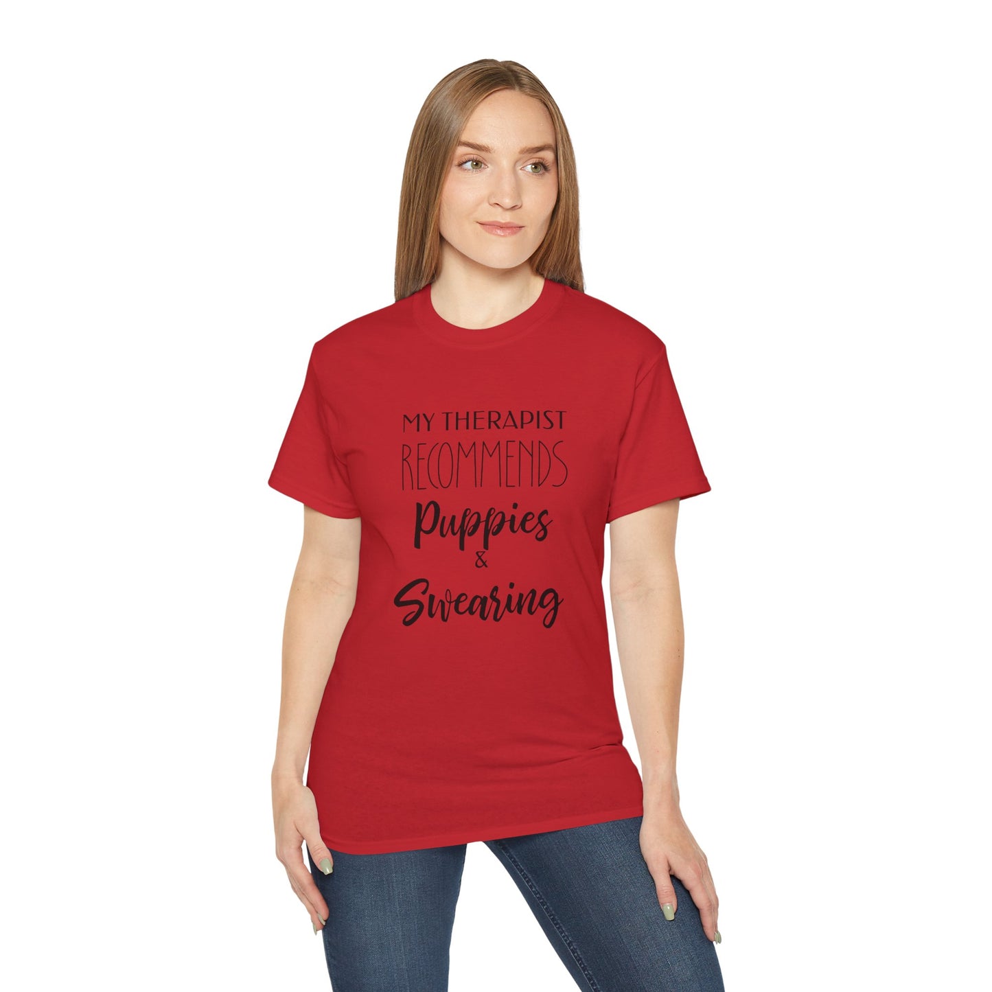 My Therapist Recommends Puppies and Swearing, Dog Shirts for Humans