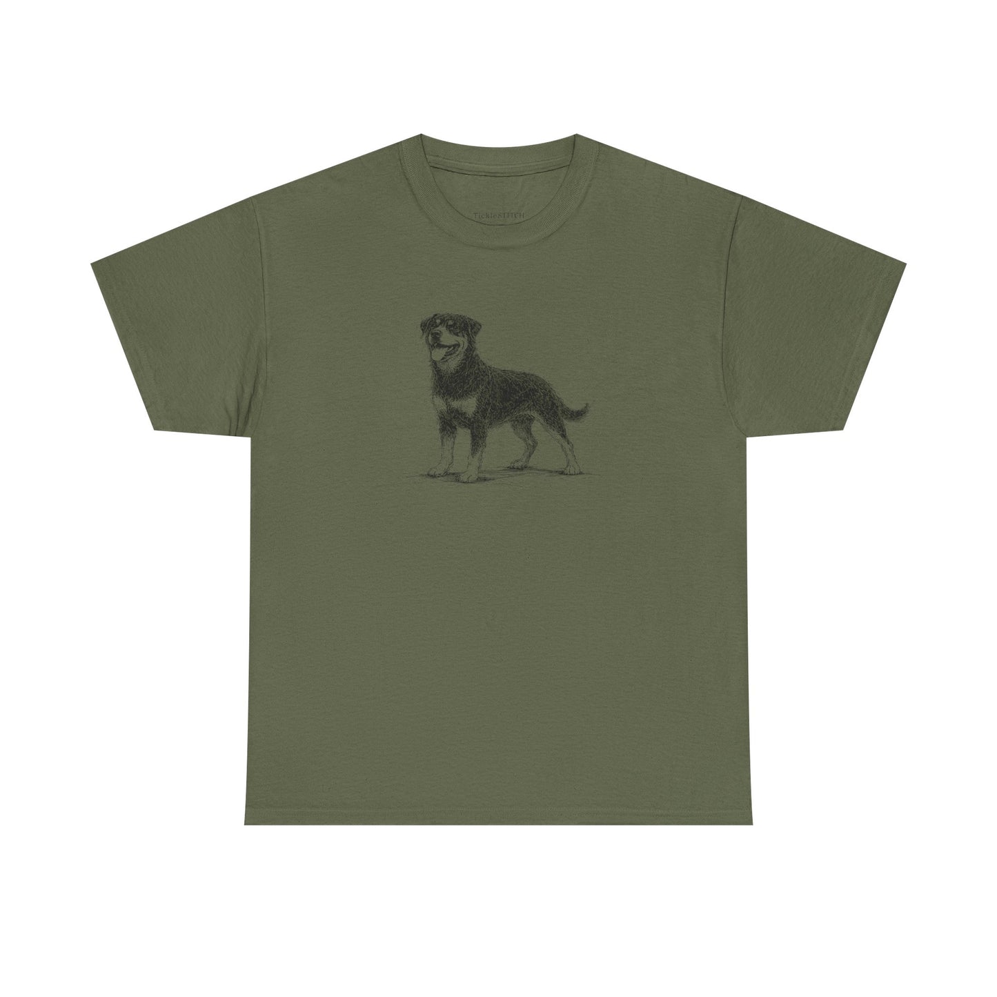 Rottweiler Sketch Art Tee. Loyal Guardian Dog Breed Apparel.