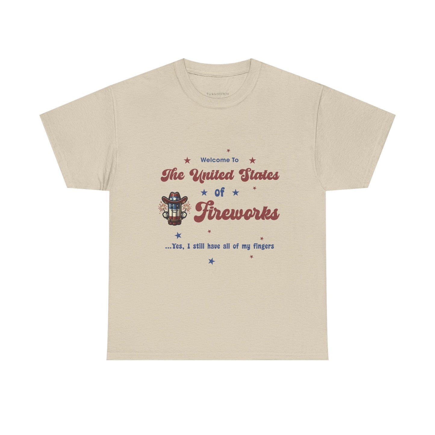 United States Fireworks Patriotic Independence Day Celebration Tee