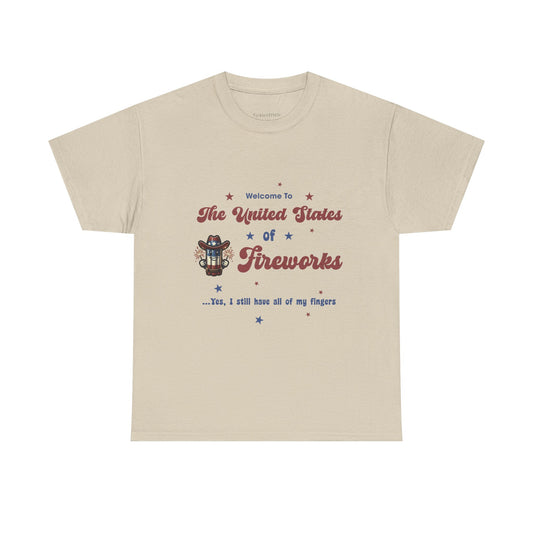 United States Fireworks Patriotic Independence Day Celebration Tee