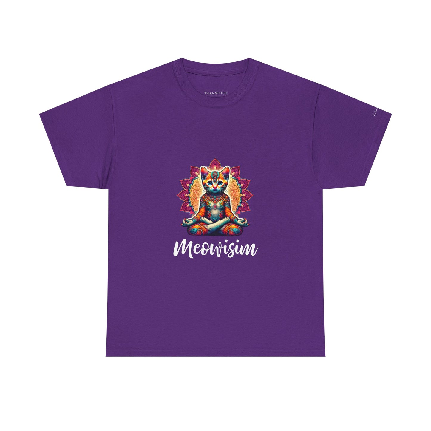 Purr Meowisim Kitty Cat Aura Tee - Spiritual Feline Zen Wisdom