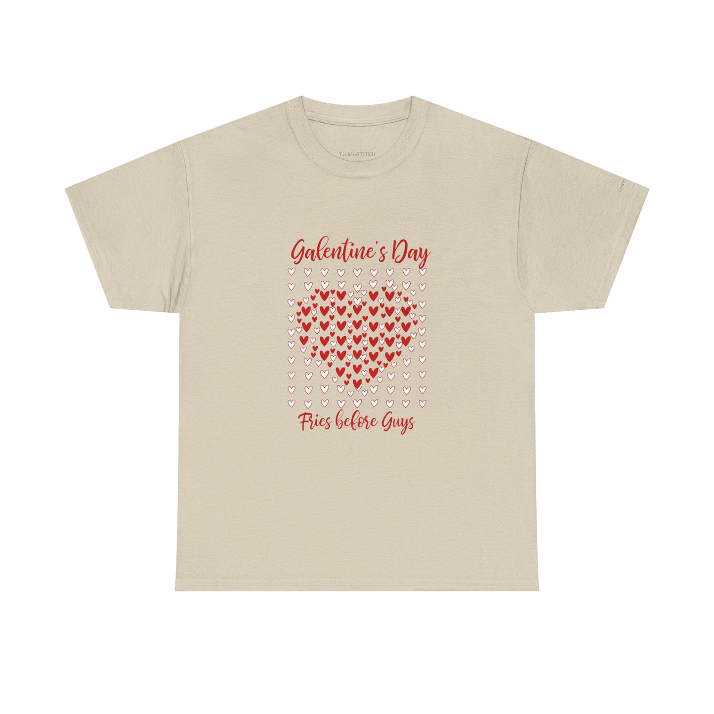 Funny Galentine's Day Fries Before Guys Heart Mosaic Anti-Valentine Te