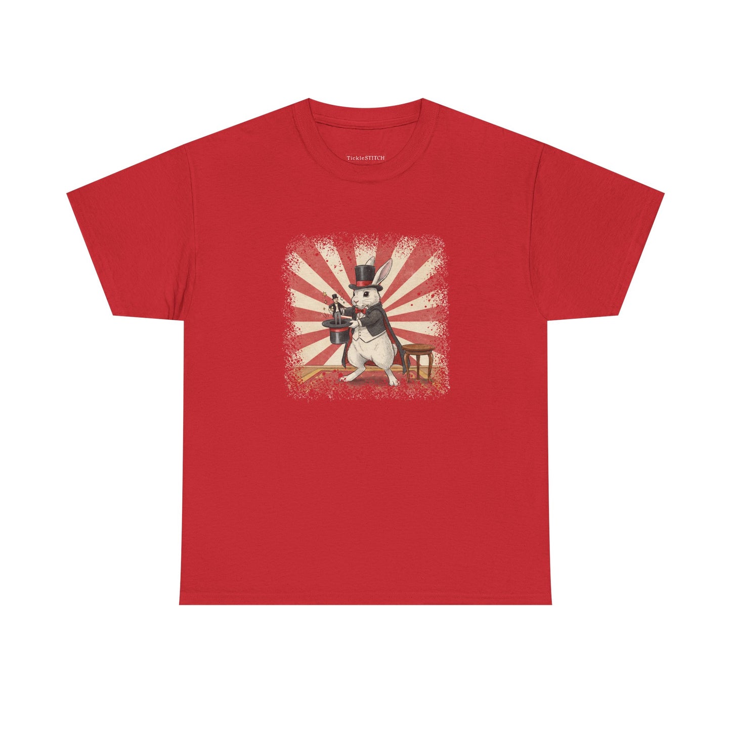 Anthropomorphic Rabbit Magician Pulling Human from Hat Art Tee