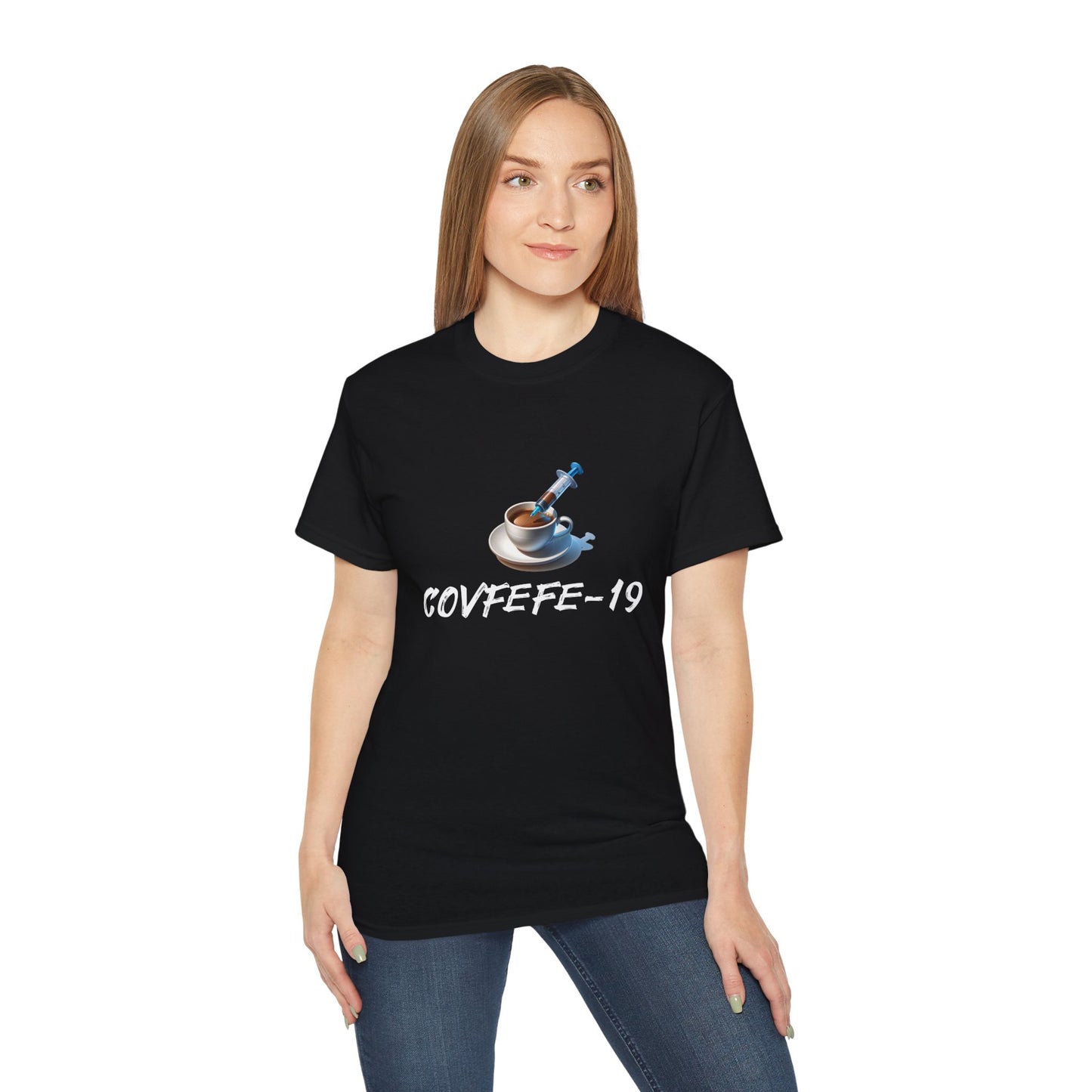 Hilarious Covfefe-19 Covid Coffee Tee: Pandemic Humor & Cafe Style