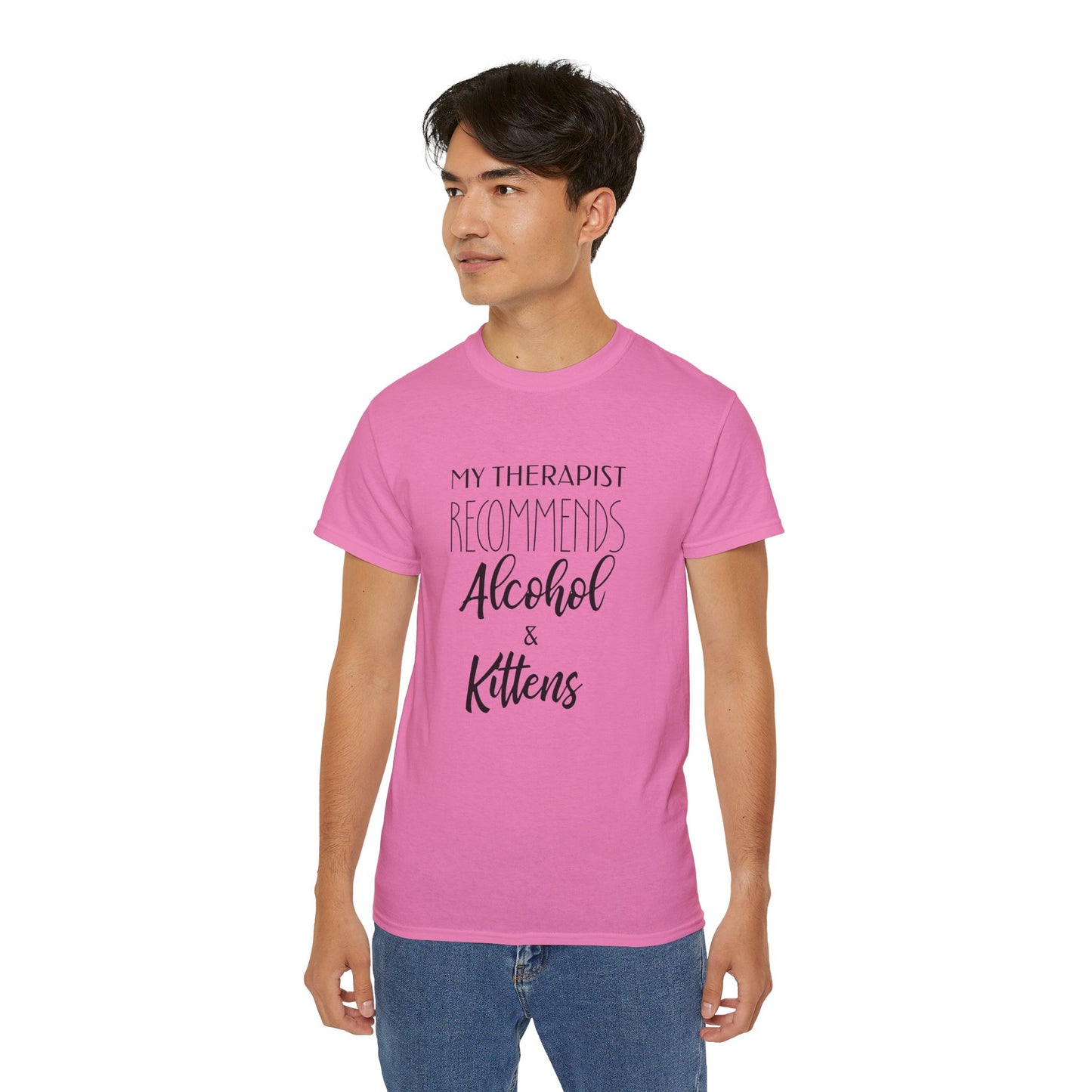 My Therapist Recommends Alcohol and Kittens, Funny Cat Shirt