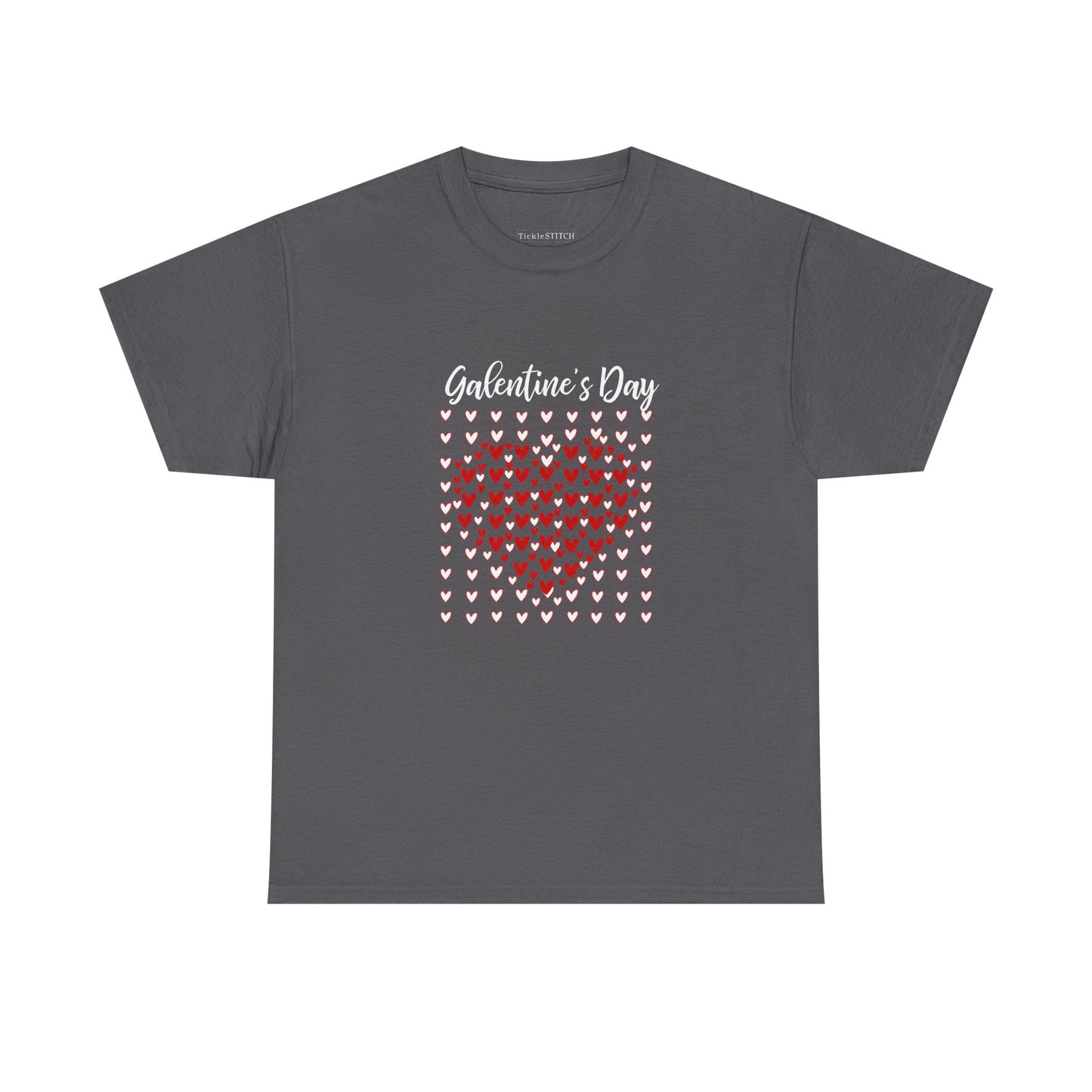 Galentine's Day Heart Mosaic Sketchy Red White Love Pattern Tee