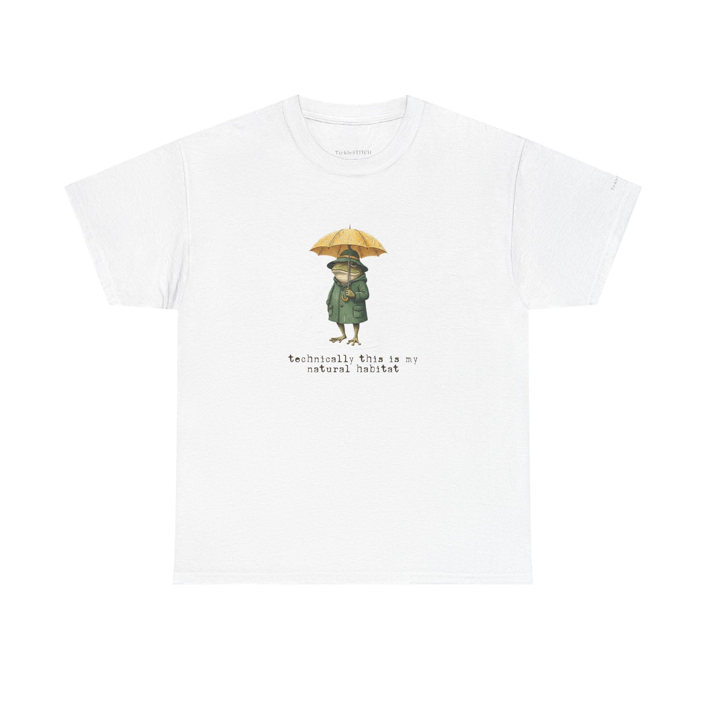 "Technically My Natural Habitat" Dapper Frog Rainy Day Biology Humor T