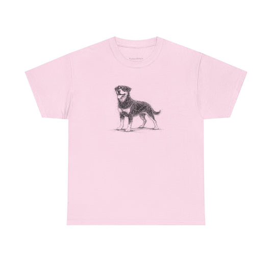Rottweiler Sketch Art Tee. Loyal Guardian Dog Breed Apparel.