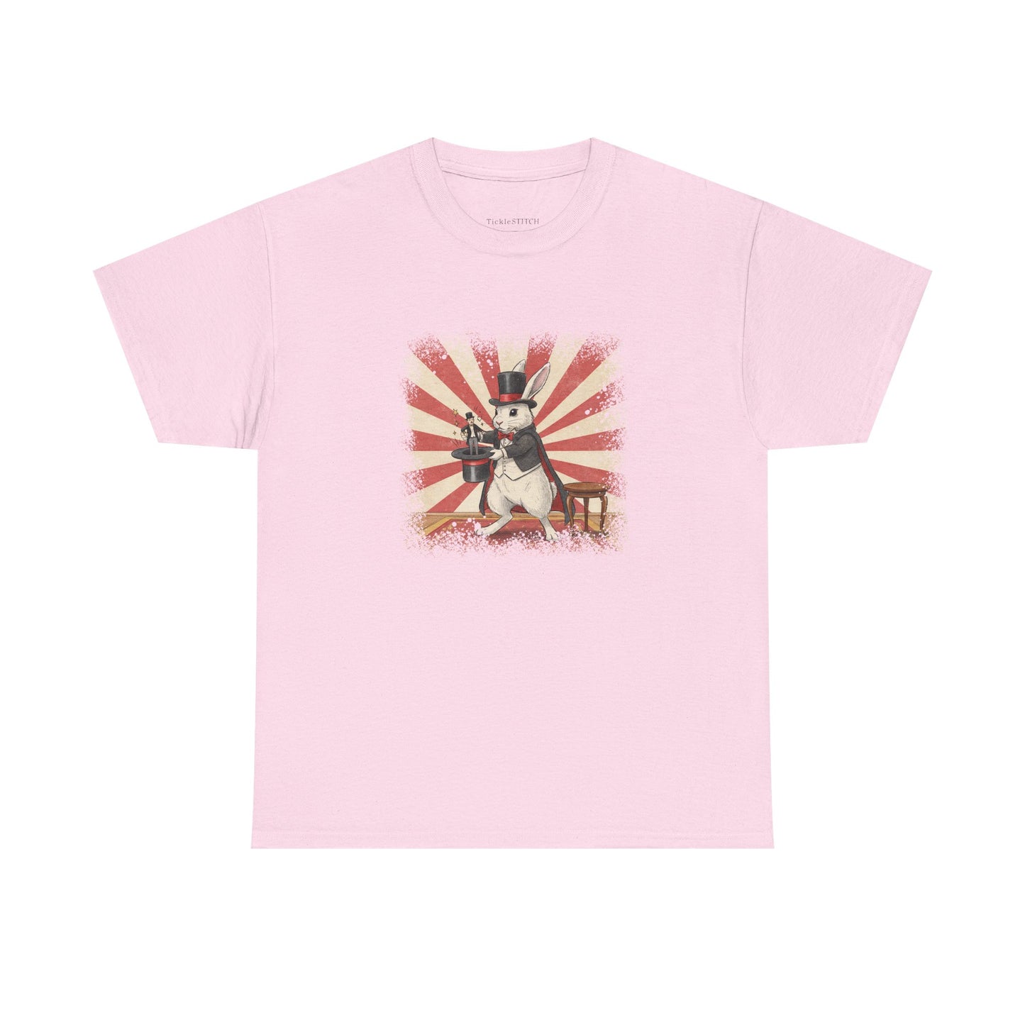 Anthropomorphic Rabbit Magician Pulling Human from Hat Art Tee