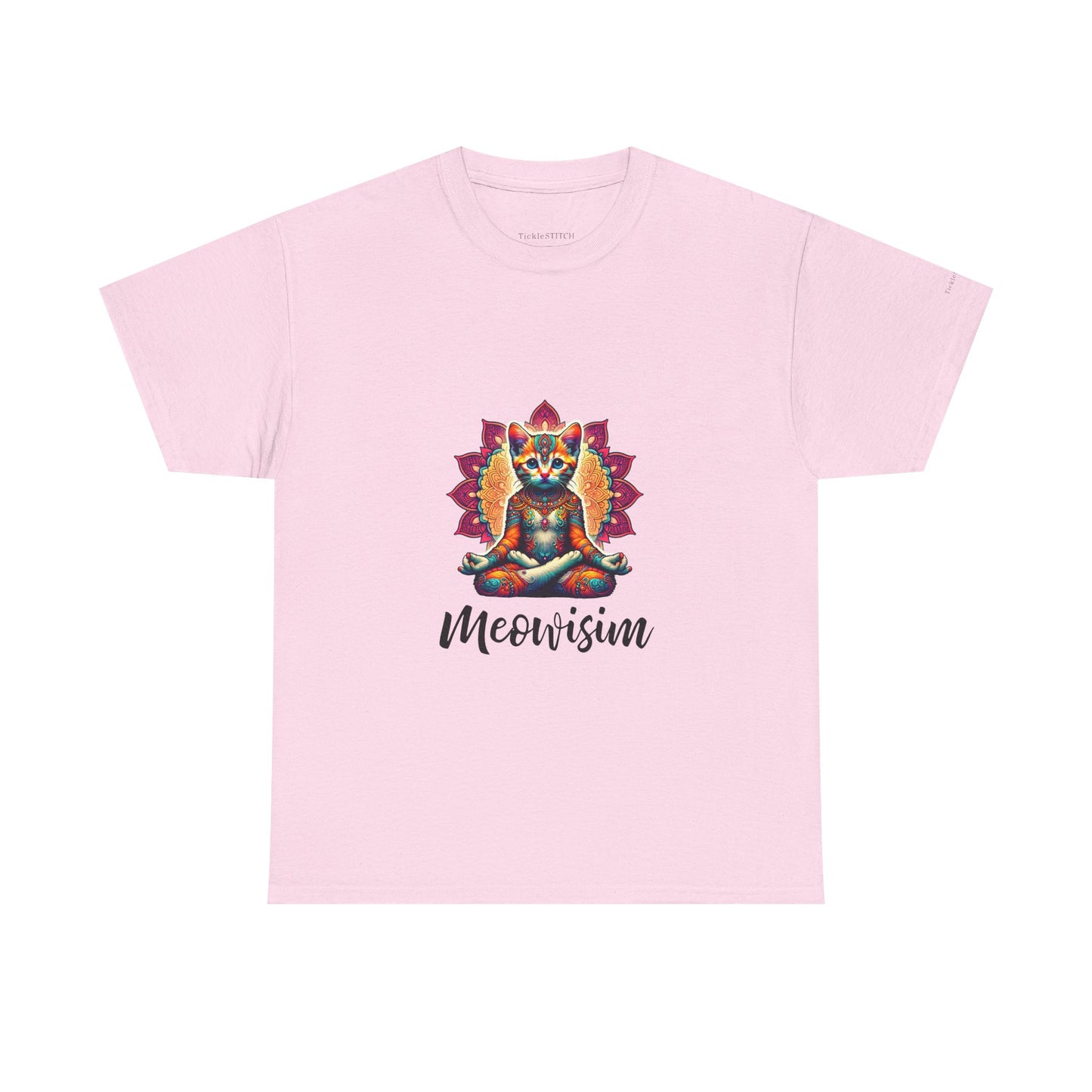 Purr Meowisim Kitty Cat Aura Tee - Spiritual Feline Zen Wisdom