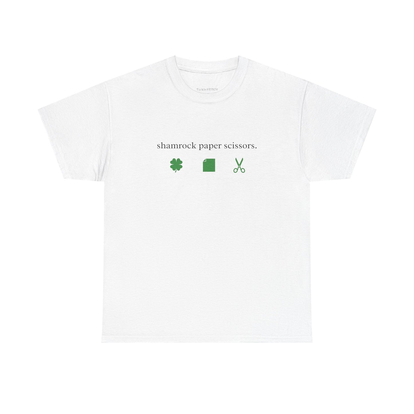 Shamrock Paper Scissors Game - St. Patrick's Day Humor Tee