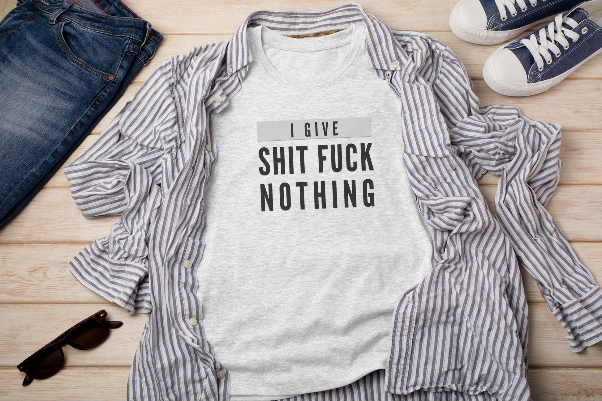 a t - shirt that says i give shit fucking nothing