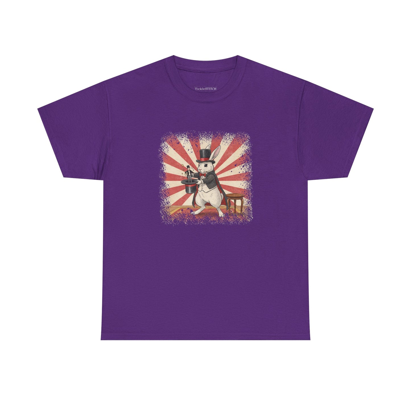 Anthropomorphic Rabbit Magician Pulling Human from Hat Art Tee