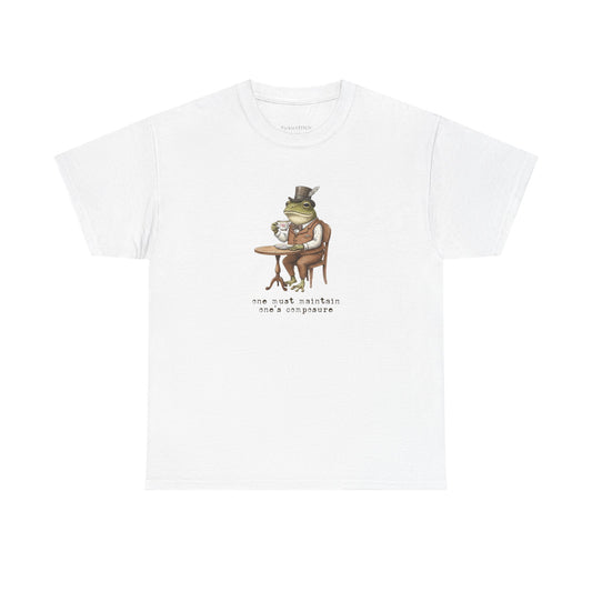 One Must Maintain Composure Stoic Frog Tea Party Funny Tee