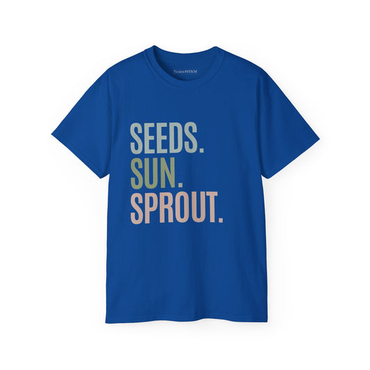Grow Your Joy: Seeds. Sun. Sprout. Plant Parent Gardening Graphic Tee