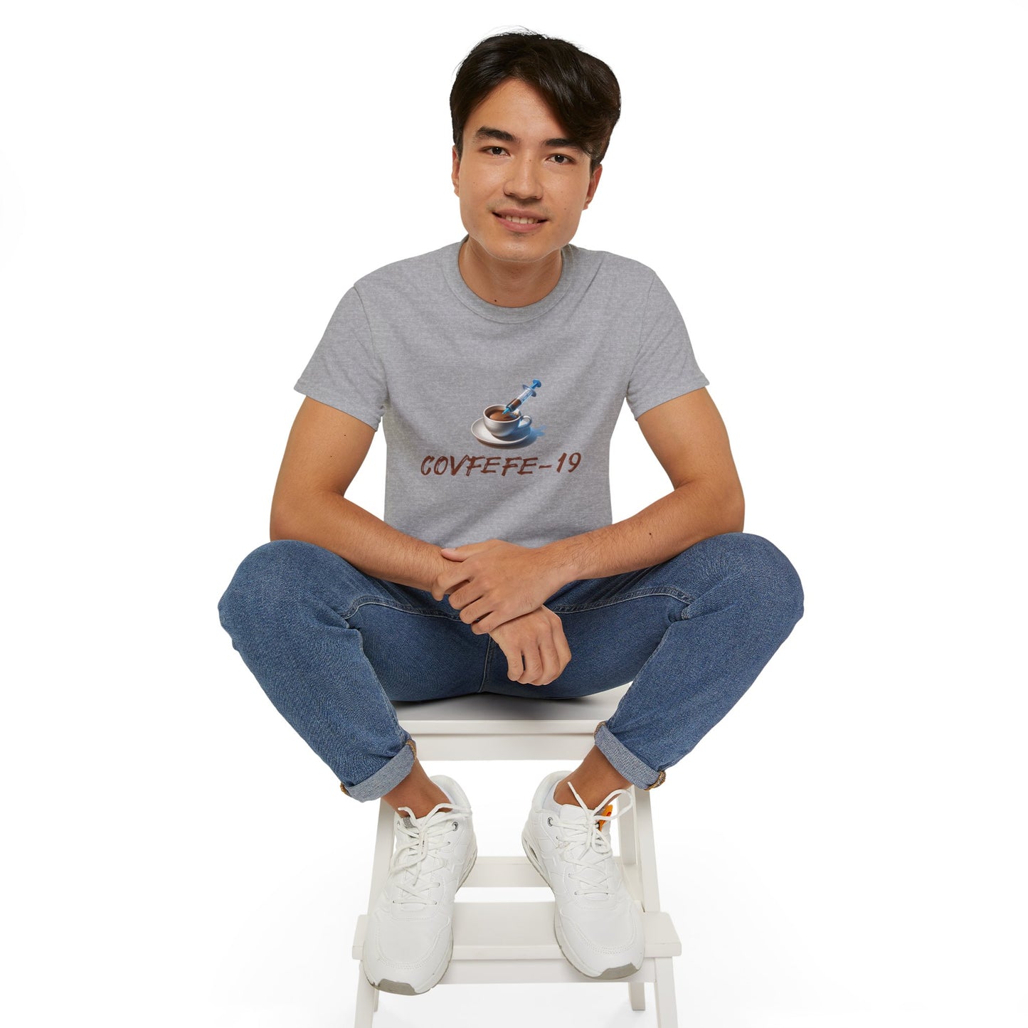 Hilarious Covfefe-19 Covid Coffee Tee: Pandemic Humor & Cafe Style