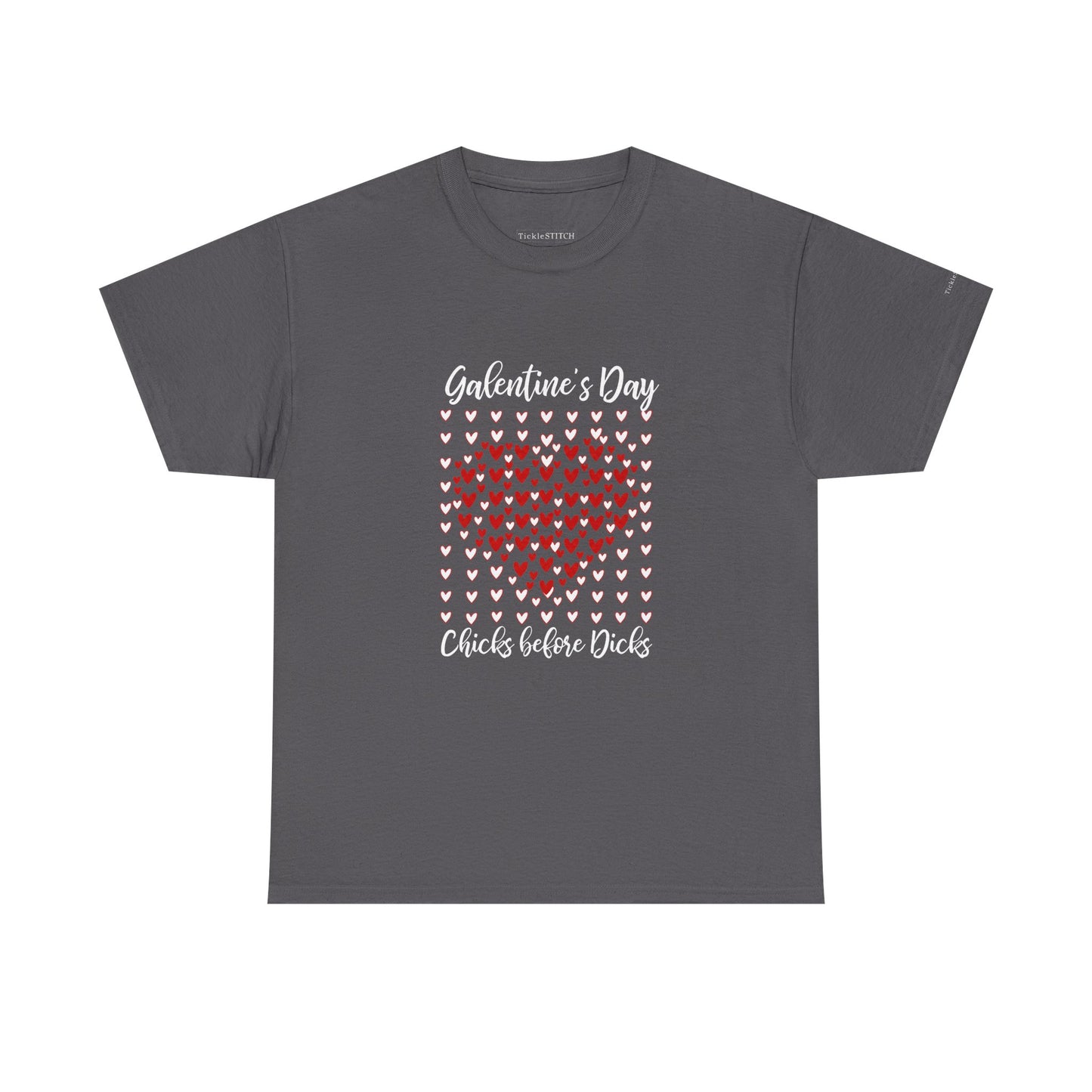 Galentine's Day Chicks Before Dicks Heart Mosaic Anti-Valentine Tee