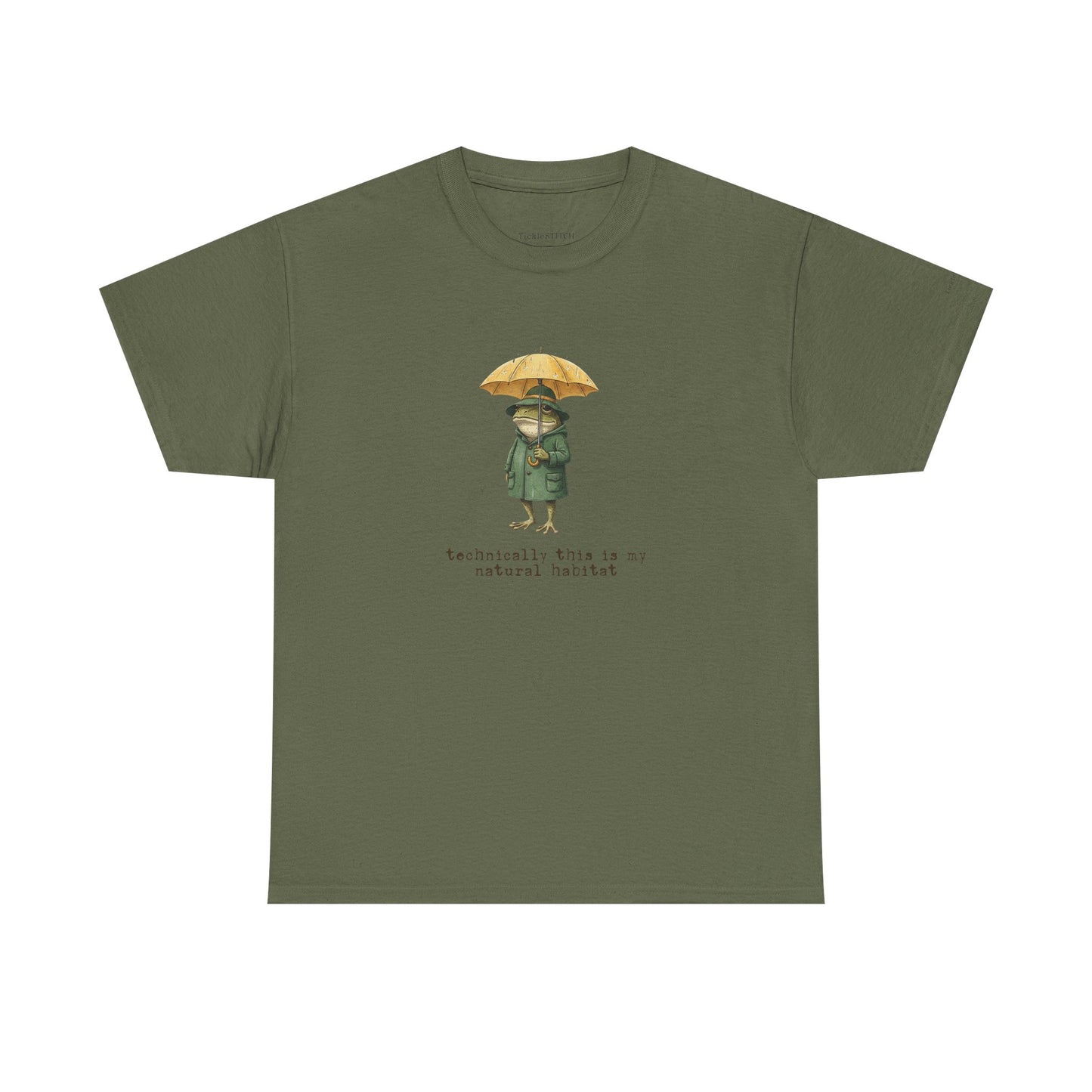 "Technically My Natural Habitat" Dapper Frog Rainy Day Biology Humor T