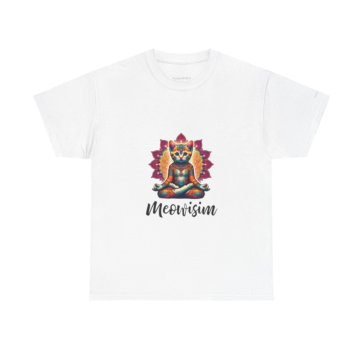 Purr Meowisim Kitty Cat Aura Tee - Spiritual Feline Zen Wisdom