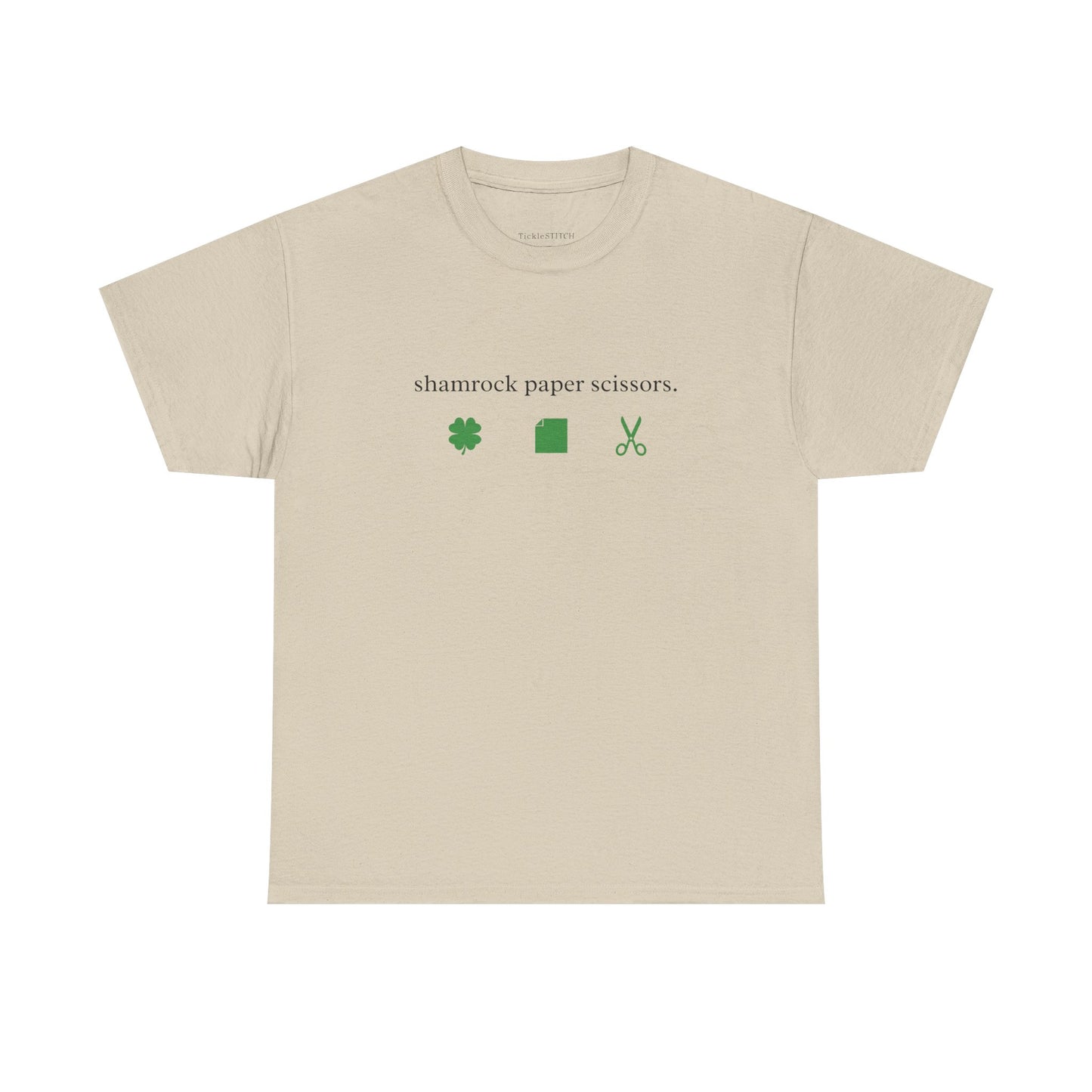 Shamrock Paper Scissors Game - St. Patrick's Day Humor Tee