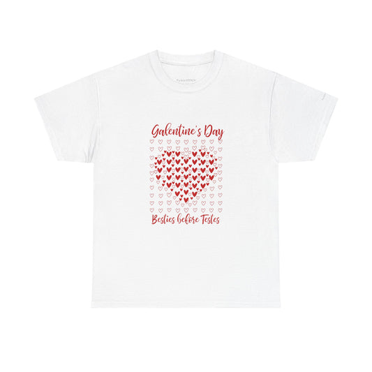 Womens Galentine's Day Besties Before Testes Heart Mosaic Tee