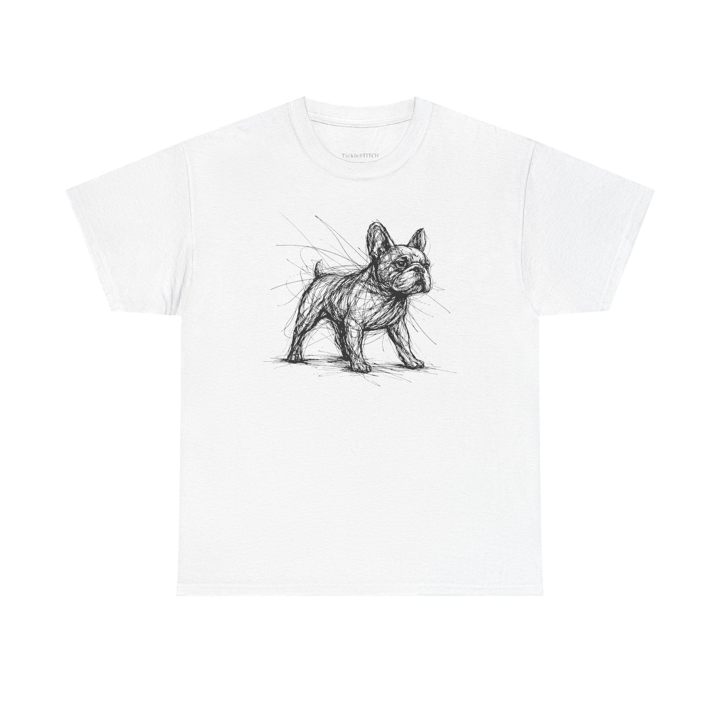 Minimalist French Bulldog Sketch Art T-Shirt - Frenchie Lover Gift