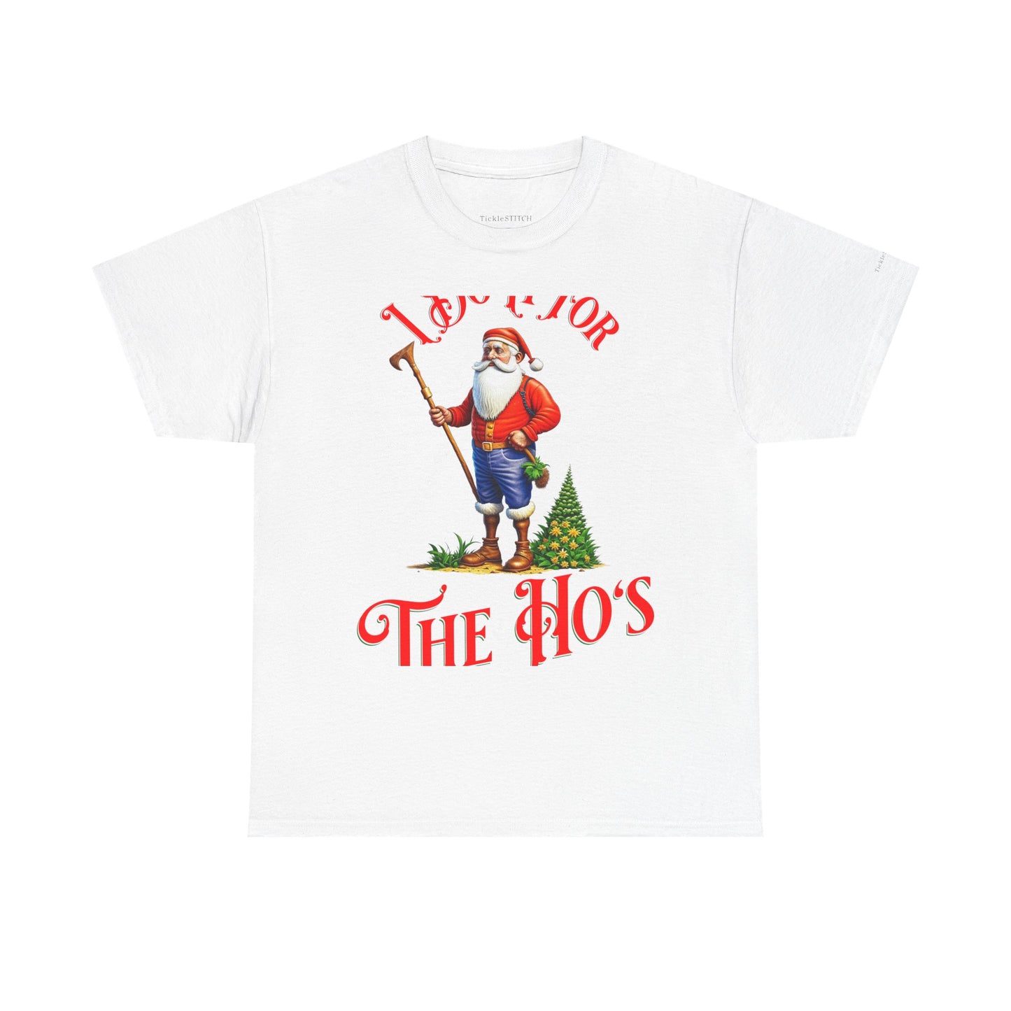 "I Do It For The Hos" Christmas Humor Santa Pimp Holiday Party Shirt