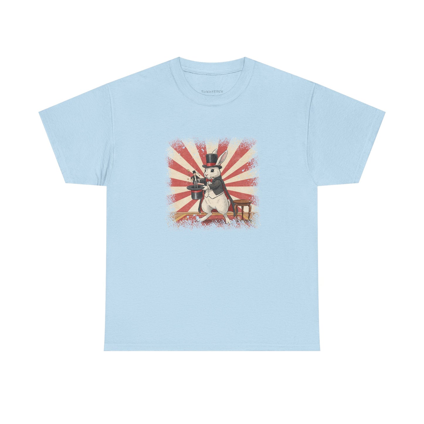 Anthropomorphic Rabbit Magician Pulling Human from Hat Art Tee