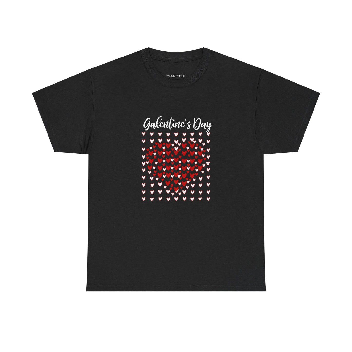 Galentine's Day Heart Mosaic Sketchy Red White Love Pattern Tee