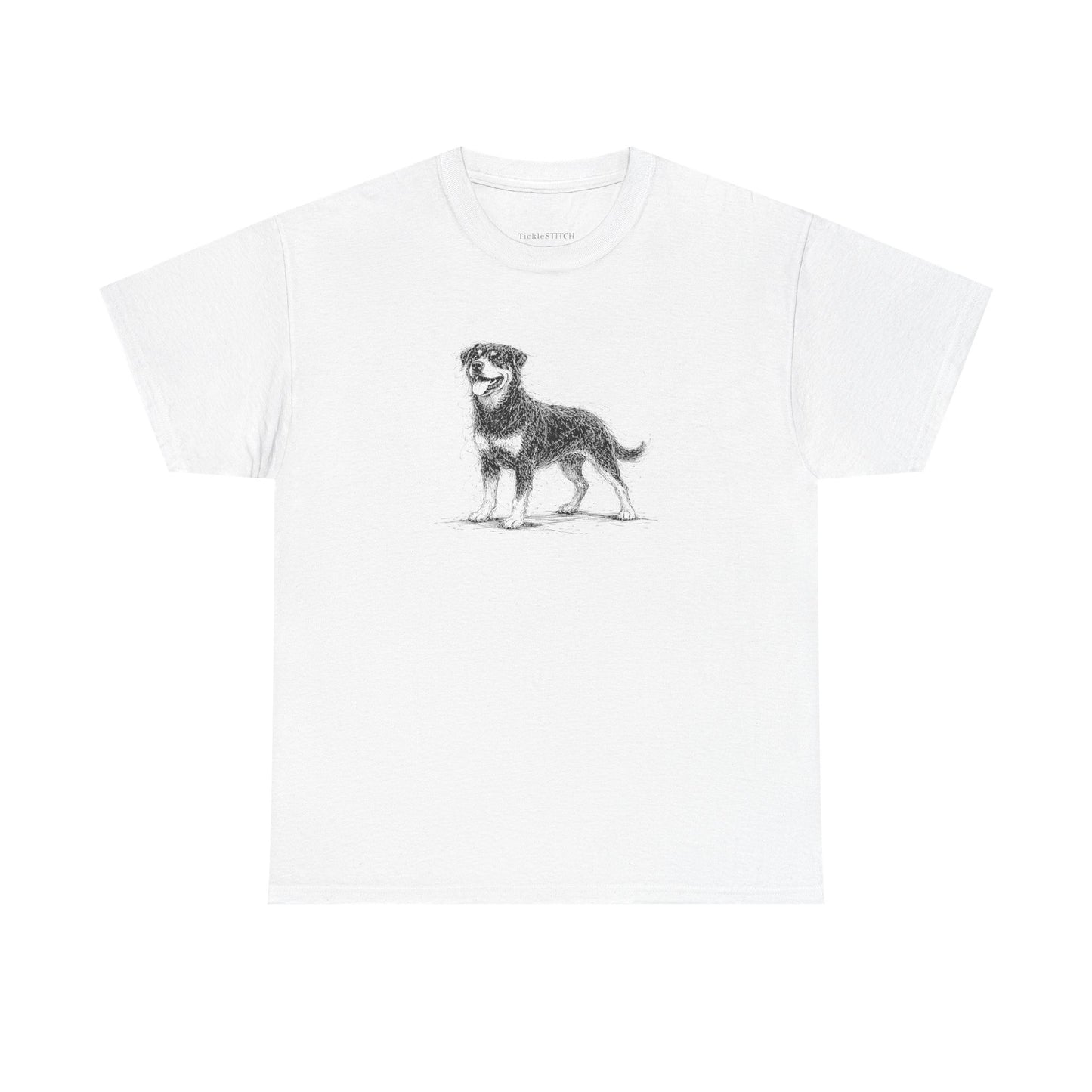 Rottweiler Sketch Art Tee. Loyal Guardian Dog Breed Apparel.