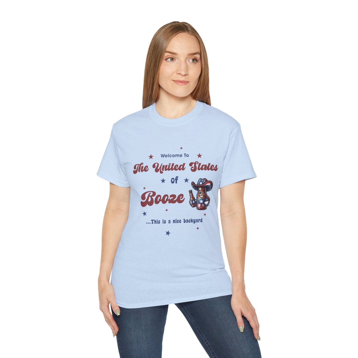 United States of Booze Cotton Unisex Funny T-Shirt