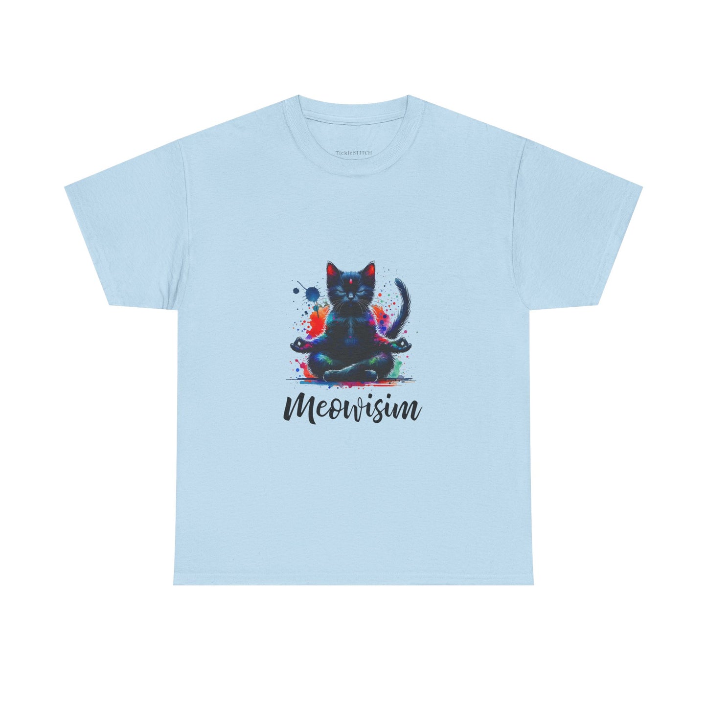 Purr Meowisim Kitty Cat Black Colorful Rainbow Feline Humor Tee