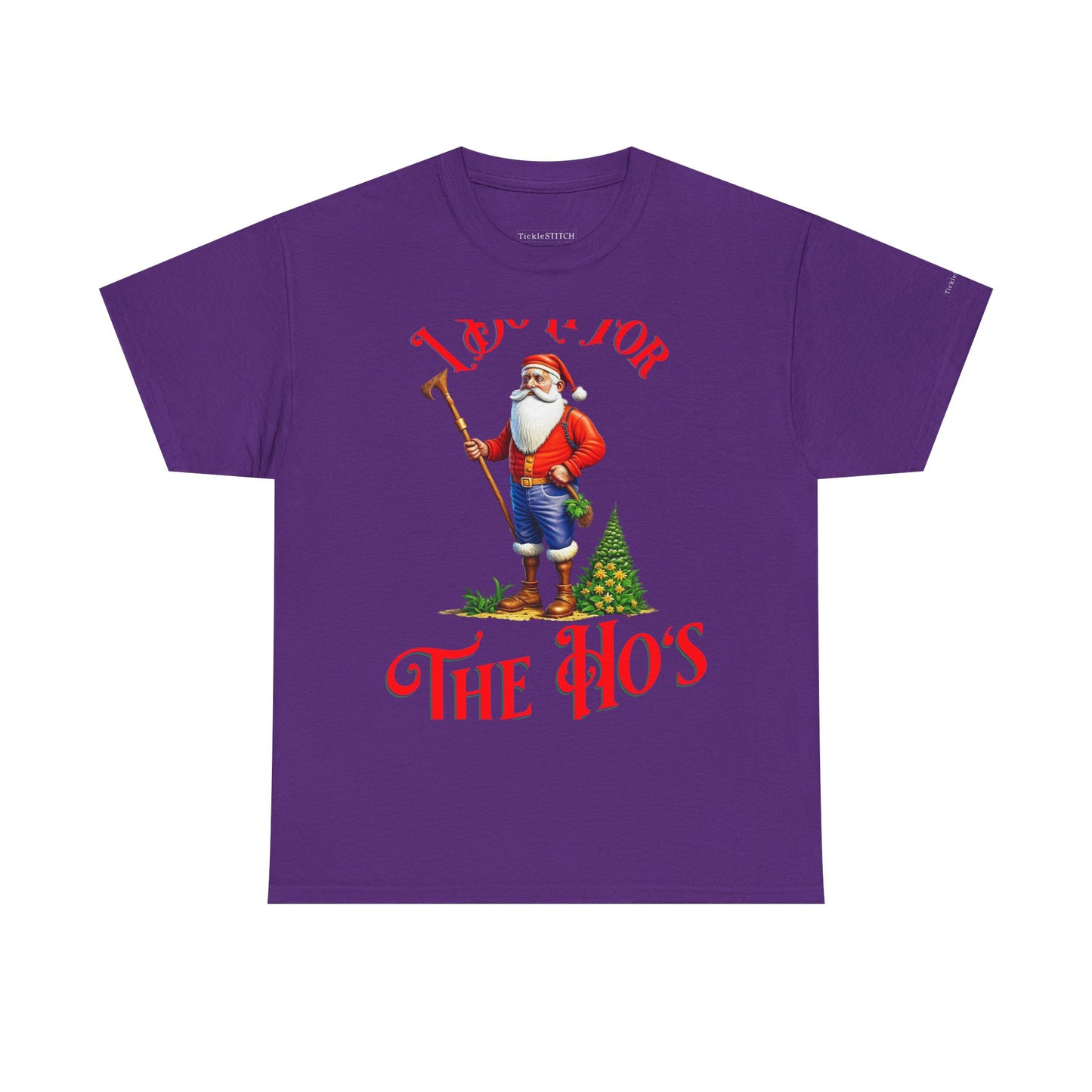 "I Do It For The Hos" Christmas Humor Santa Pimp Holiday Party Shirt