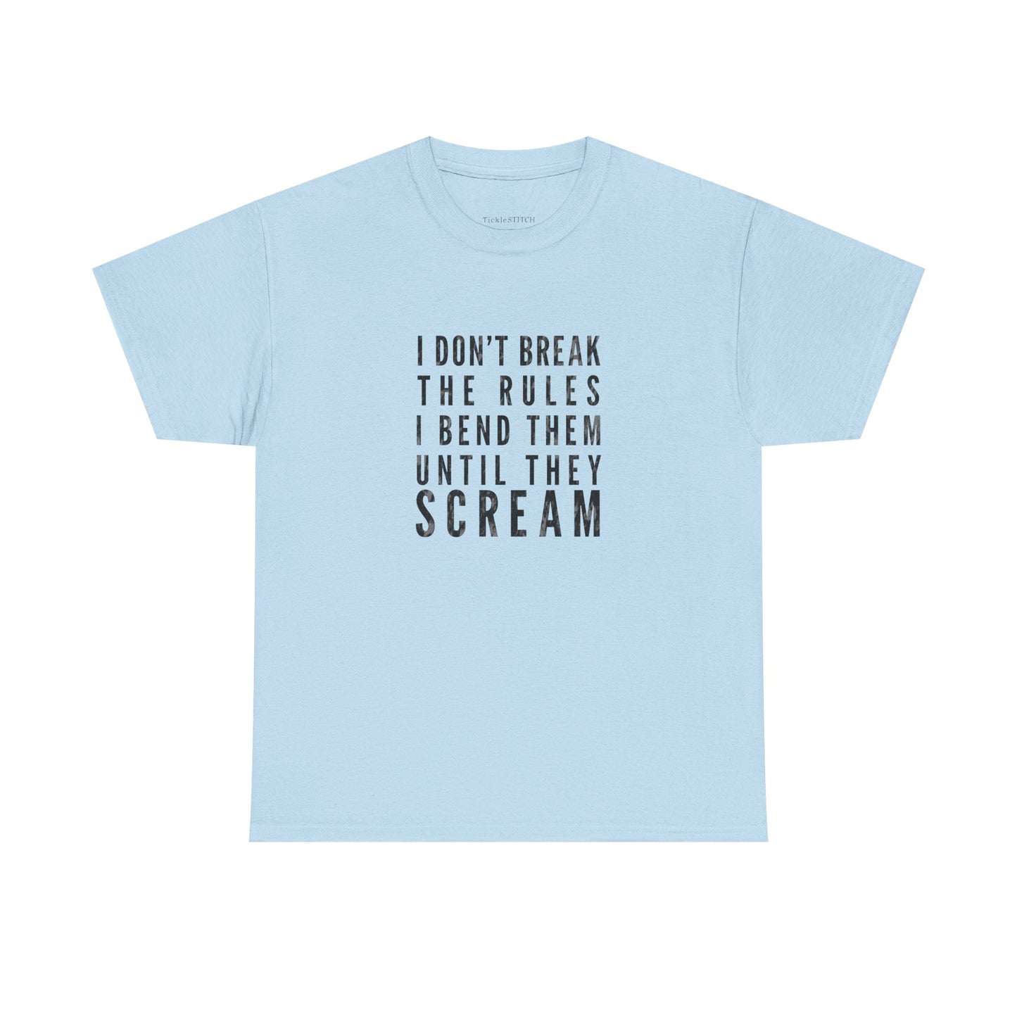 Rebellious Rule Bender Gym Humor T-Shirt – Bend Rules Until They Screa