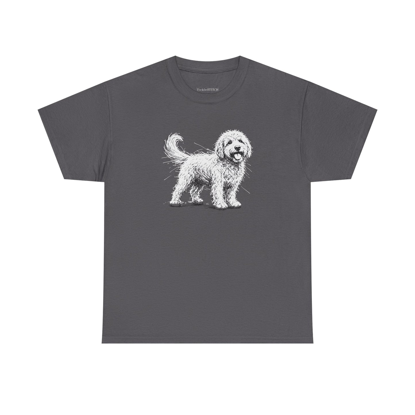 Goldendoodle Sketch Art Tee - Curly Hair Dog Lover Gift Shirt