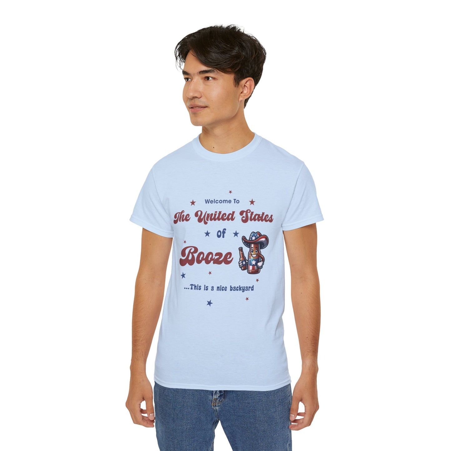 United States of Booze Cotton Unisex Funny T-Shirt