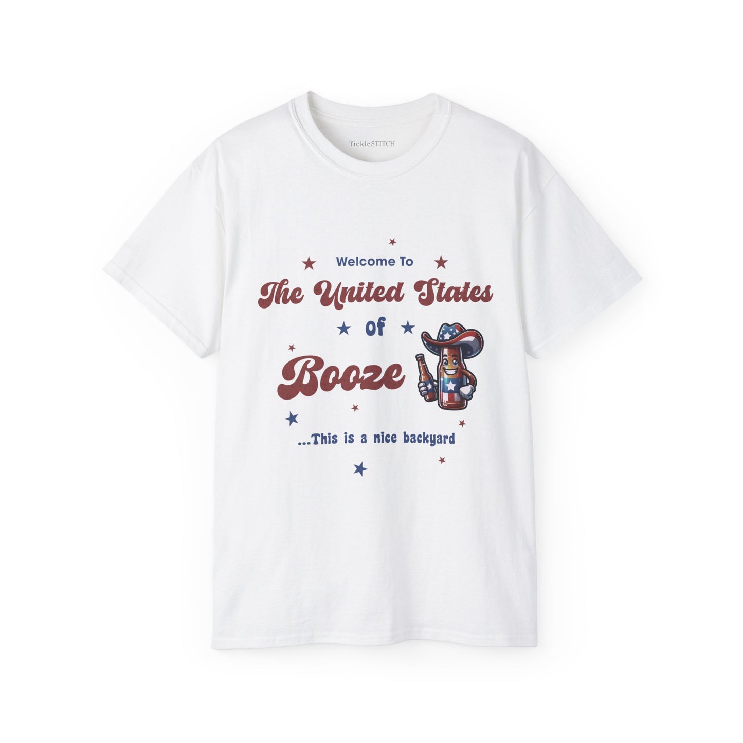 United States of Booze Cotton Unisex Funny T-Shirt