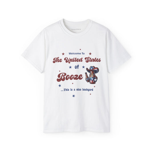 United States of Booze Cotton Unisex Funny T-Shirt