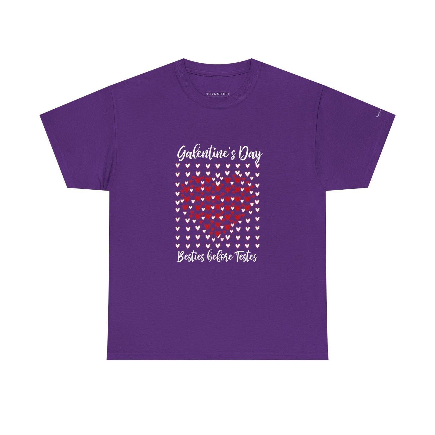 Womens Galentine's Day Besties Before Testes Heart Mosaic Tee