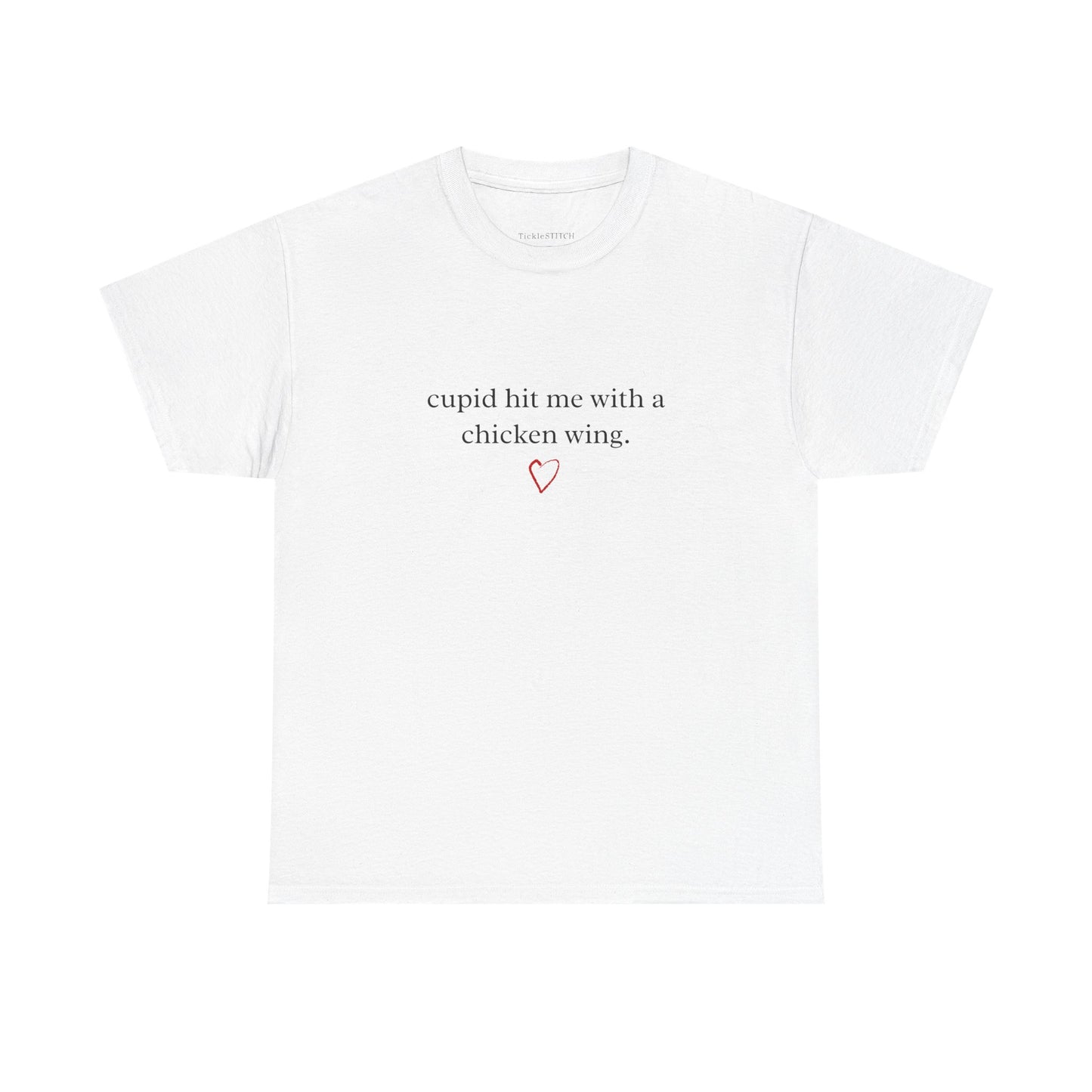 Cupid Hit Me With A Chicken Wing Funny Valentine Food Lover Tee