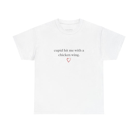 Cupid Hit Me With A Chicken Wing Funny Valentine Food Lover Tee