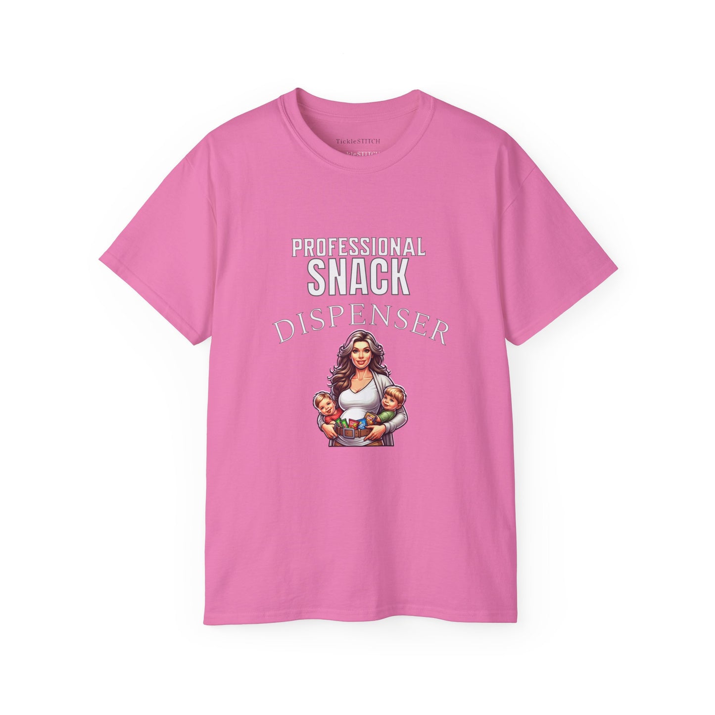 Professional Snack Dispenser Mother Women's Adult Funny Shirt T-Shirt Silly Mom Joke Lighter Skin