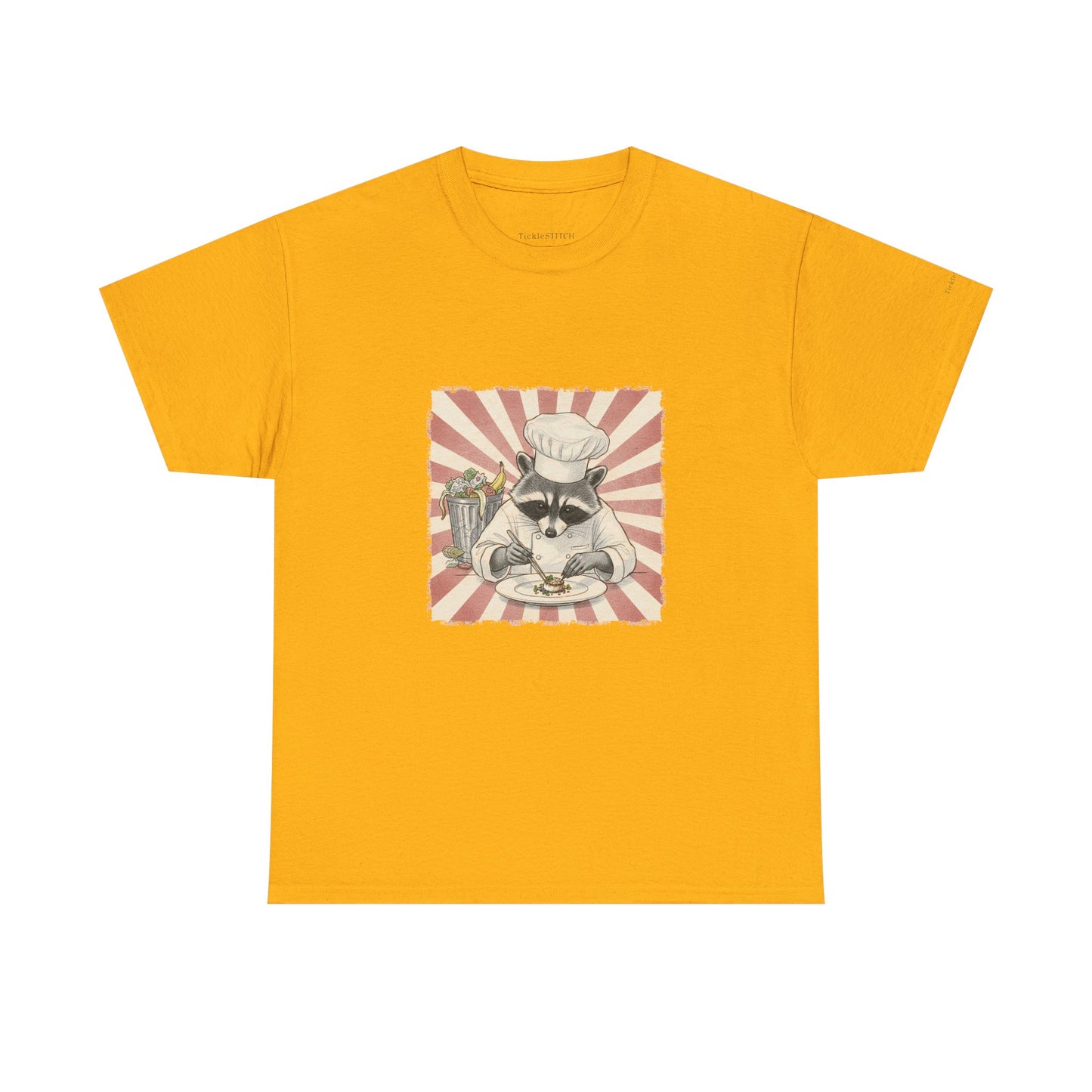 Master Chef Raccoon Art. Trash Panda Gourmet. Vintage Sunburst T-Shirt