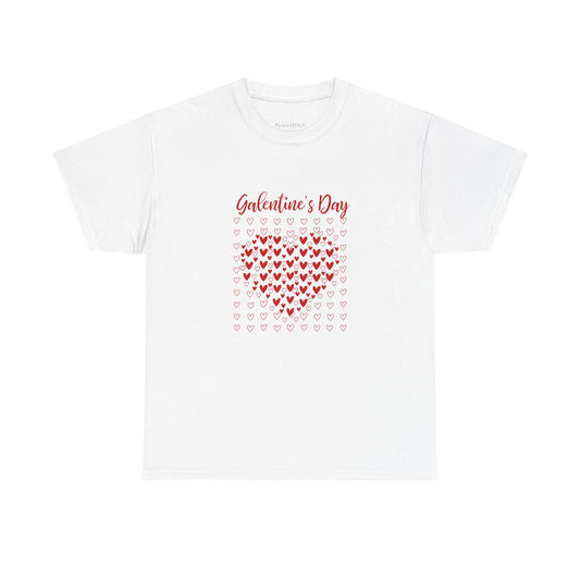 Galentine's Day Heart Mosaic Sketchy Red White Love Pattern Tee