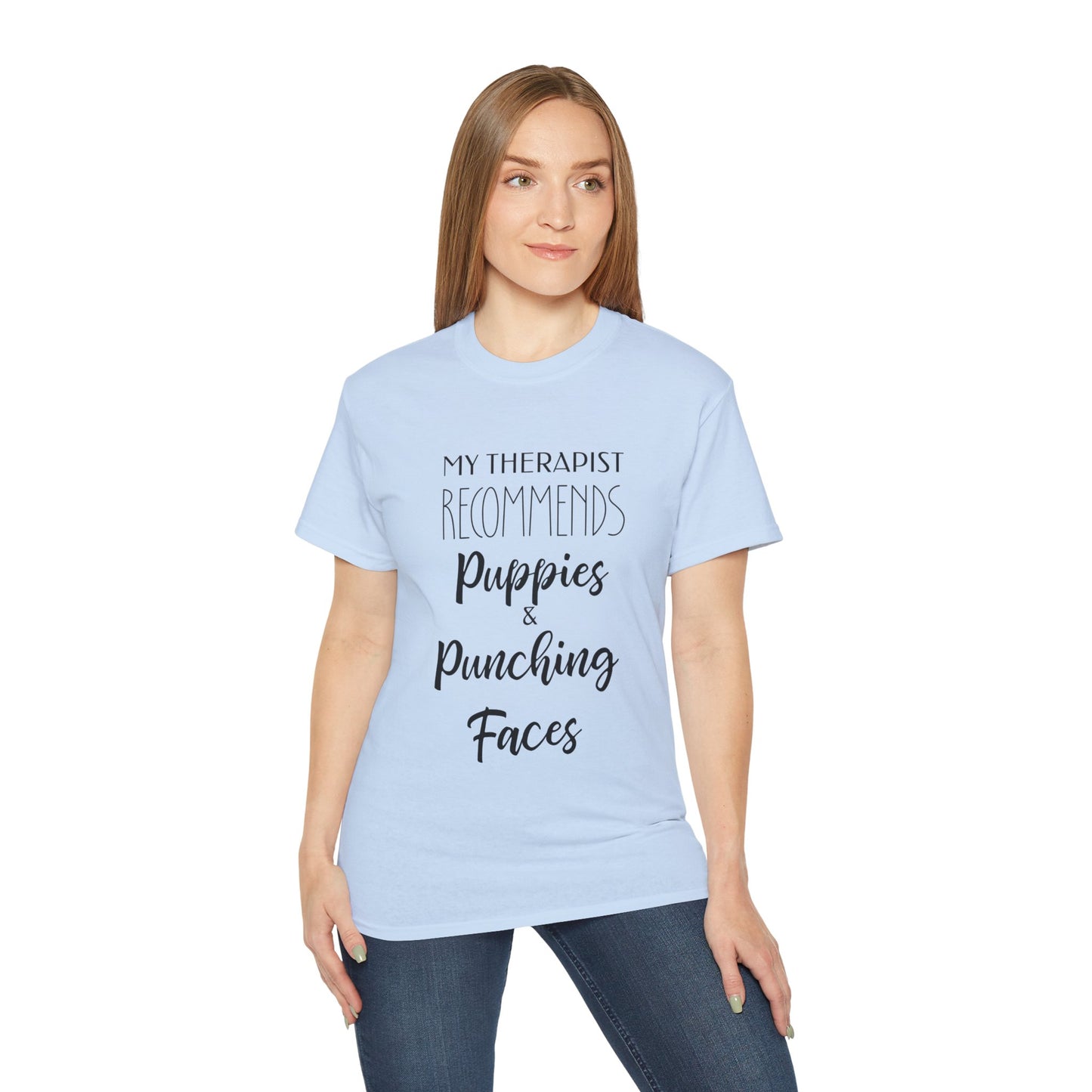 My Therapist Recommends Puppies and Punching Faces, Dog Pride Shirt