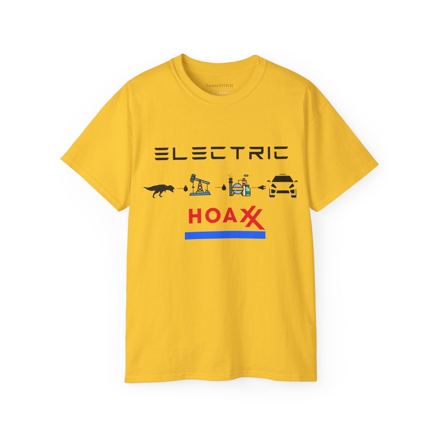 Fossil Fuel Loyalty: Anti-Electric Car Hoax Theory Graphic Tee