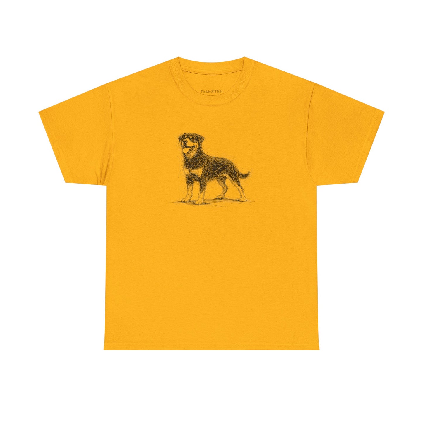 Rottweiler Sketch Art Tee. Loyal Guardian Dog Breed Apparel.